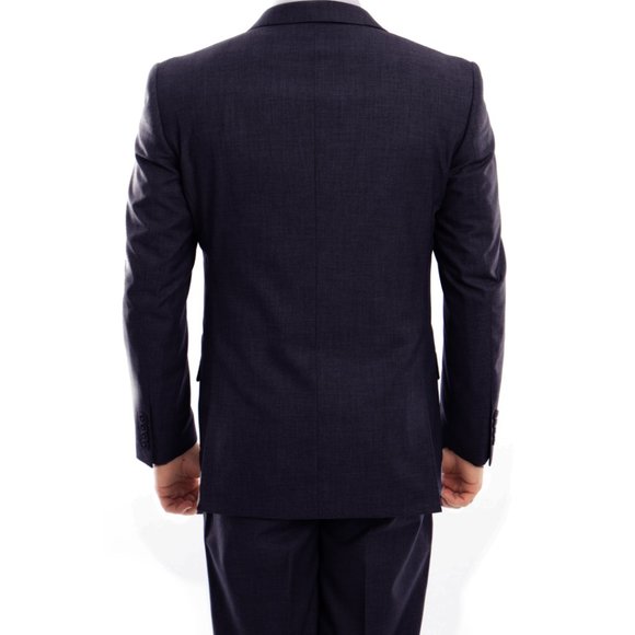 Mens 2-Piece 100% Wool Suit, Navy - Picture 4 of 4